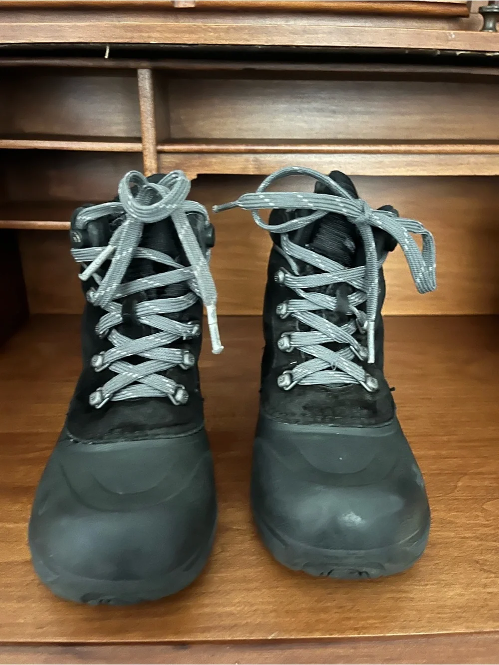 The North Face Black and Gray Kids Winter Boots
